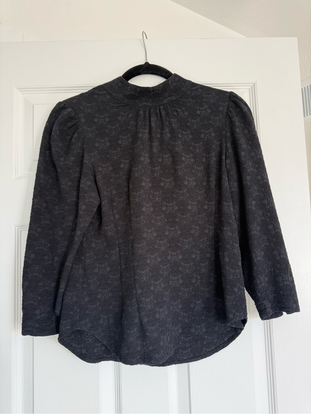 Nanette Lepore black lace mock neck top